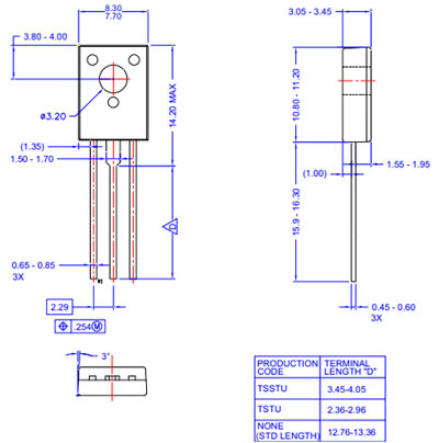 2D Model and Dimensions